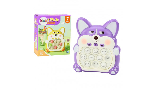 Gra zręcznościowa konsool Pop-It lis 7 mängurežiimi lilla sensoorne