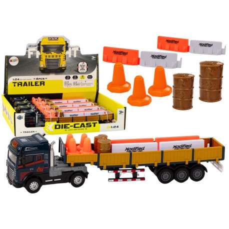 sinine veoauto haagisega 1:24 TIR auto tarvikud helid