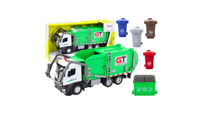 mitmefunktsiooniline roheline metallist prügiveok hõõrdejõu ajamiga konteinerid