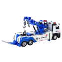 Ciężarówka Z Dźwigiem Dwa Haki Metalowa Biało-Niebieska Światła Dźwięki