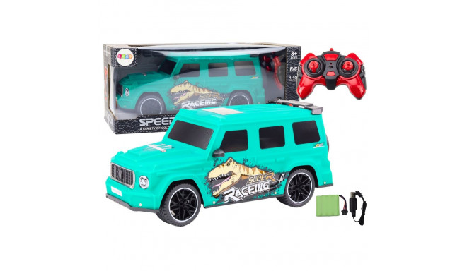 RC auto dinosaurusega 1:10 roheline