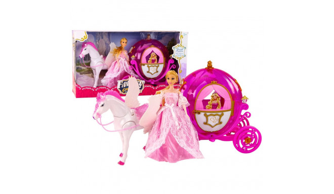 Karoca Z Koniem Lalka Księżniczka Kareta Różowa Pegaz Zestaw