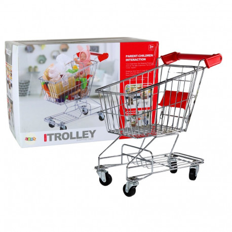 metallist suur hõbedane poekäru lastele