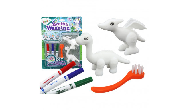 "kunstikomplekt DIY dinosauruste figuurid 2tk markerid hari"