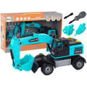 Koparka Zestaw DIY Niebieska Pojazd Budowlany Wiertnica Chwytak