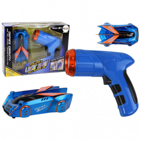 autko sportowe auto sõitev seintel lael laseriga sinine