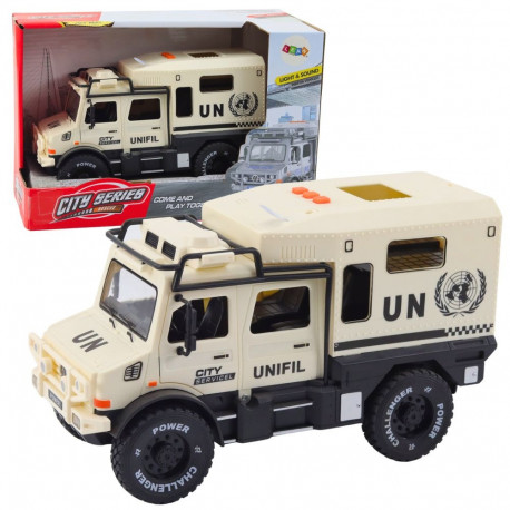 linna teenistuse maastikusõiduk avatavate uste, heli ja tuledega