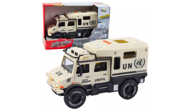 linna teenistuse maastikusõiduk avatavate uste, heli ja tuledega