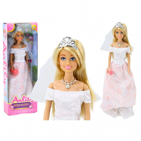 nukk pulmakleidis pruut valge kleit loor lilled