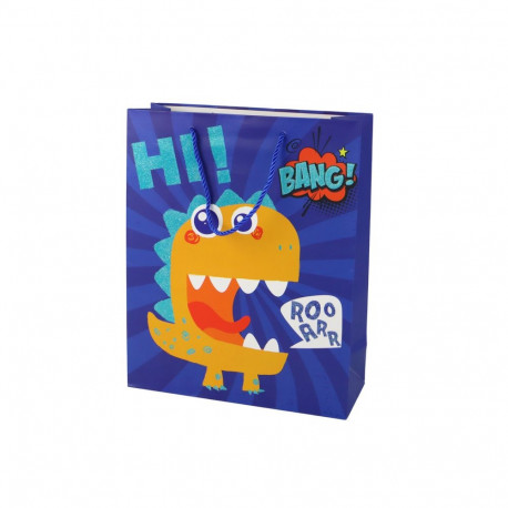 granatne dinoaurusmustriga kinkekott 41,5cm x 30cm x 12cm