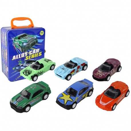 zestaw sõidukid hõõrdejõulise ajamiga metallkarbis 6 osa