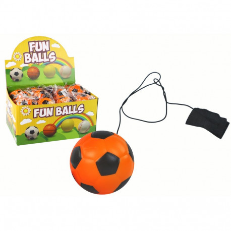 jalgpalli kujuline põrgupall PU kummipaelaga jojo 6cm, oranž