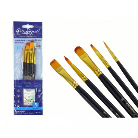 kunstniku komplekt pintslid 5 kuju