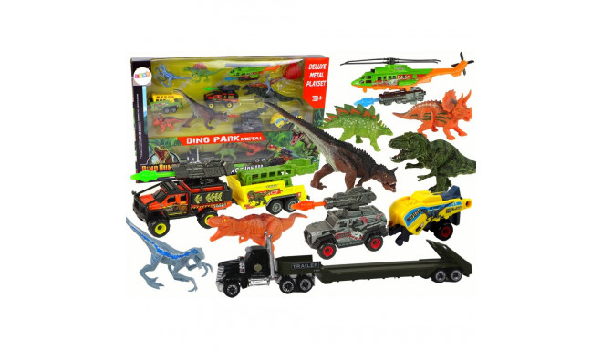 Zestaw Pojazdów Helikopter Dinozaury 8 Sztuk Kolorowe