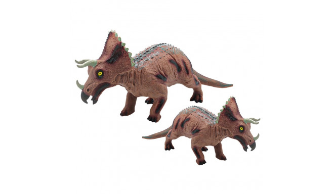 Duża Figurka Dinozaur Triceratops Dźwięk 36 cm Brązowy
