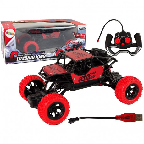 puldivarrega maastikuauto R/C 1:18 punane
