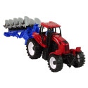 Czerwony Traktor z Pługiem Farma