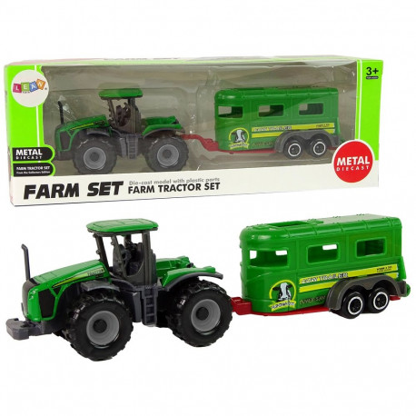 traktor haagisega roheline