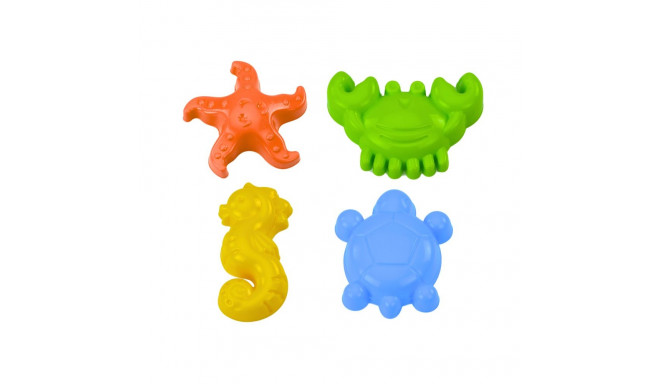 Foremki Morskie Do Piasku 4 Sztuki Krab Żółw Rozgwiazda Konik Żółty Zielony