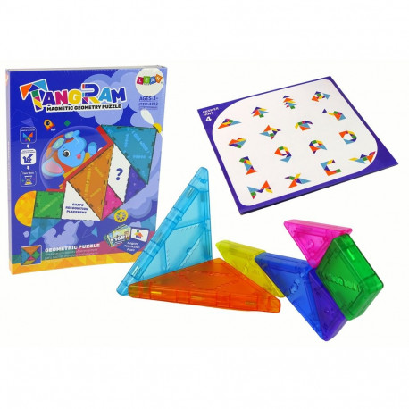 Układanka Tangram 7 Magnetycznych Klocków Puzzle Kolorowe