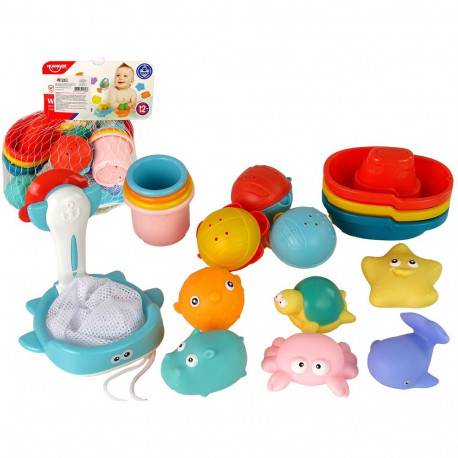 zestaw vannimänguasjad mereteemalised kahv paadid 17-osaline