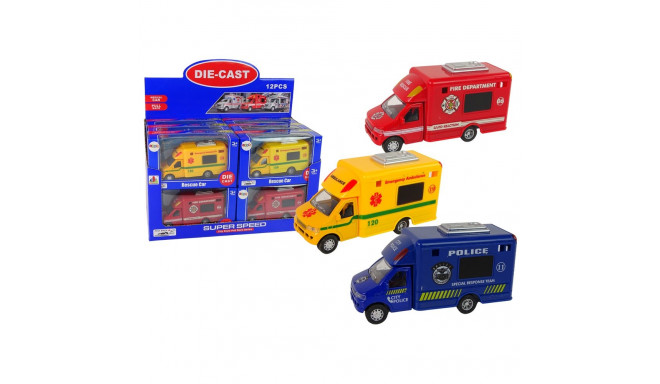 Auto Pojazd Ratunkowy Policja Straż Pożarna Napęd Frykcyjny 3 Modele