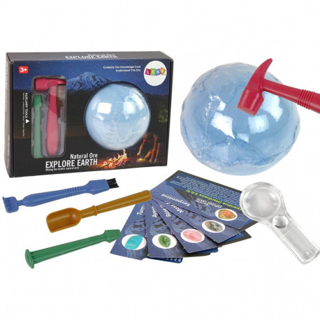 Zestaw Wykopaliska Eksploracja Ziemia Narzędzia Minerały Fiszki
