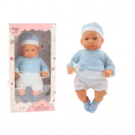 Lalka Bobas 46 cm sinine lutt müts sokid