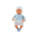 Lalka Bobas 46 cm Niebieska Smoczek Czapeczka Skarpetki