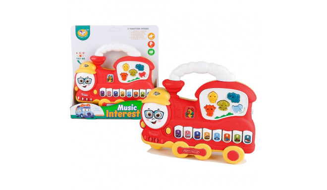Interaktywne Pianinko Lokomotywa Dźwięk Zwierzątka Odgłosy Pojazdów Melodie Czerwony
