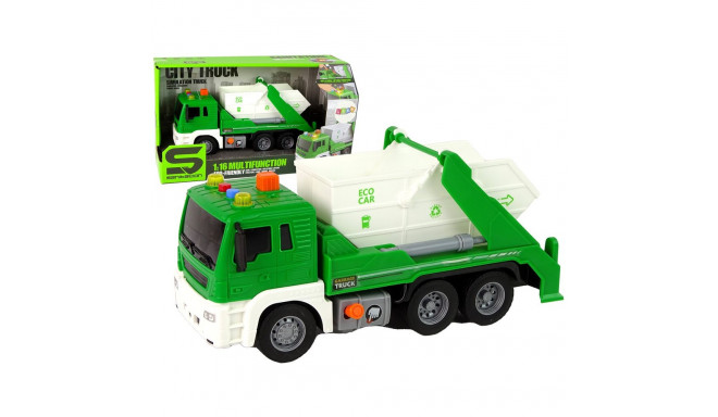 Ciężarówka Śmieciarka Segregowanie Zielona Napęd Frykcyjny 1:16