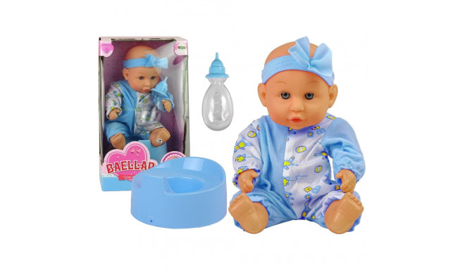 Lalka Bobas Niebieska Nocnik Siusia Pije Kokardka 24 cm