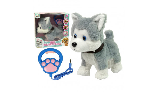Pluszowy Piesek Husky Interaktywny Edukacyjny Smycz Piosenki Chodzi
