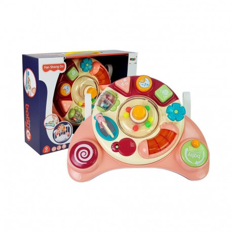 interaktiivne paneel mänguasi imikutele muusika loomahääled roosa