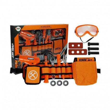 Zestaw Majsterkowicza Pas Narzędzia Wiertarka Śrubki Kleszcze Młotek