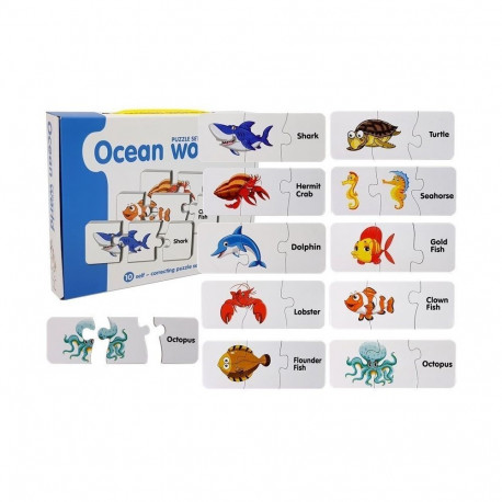 Puzzle Edukacyjne Układanka Świat Oceanów 10 Połączeń