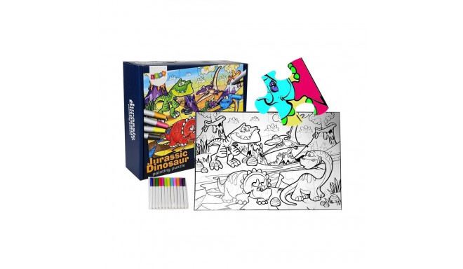Puzzle Dla Dzieci Do Kolorowania Era Dinozaurów Pisaki 24 el