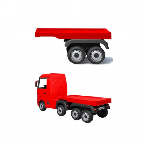 Mercedes Scania Actros poolhaagis elektriautole HL358, punane