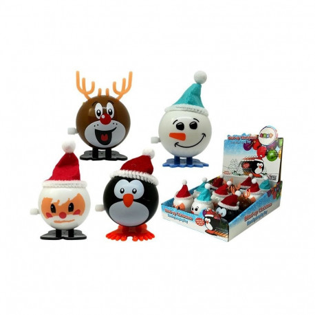 Zestaw Nakręcanych Zabawek Świątecznych 12 sztuk Pingwin Renifer Bałwan Mikołaj