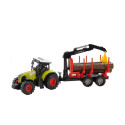 Traktor z Przyczepą leśną z Drewnem i Ramieniem