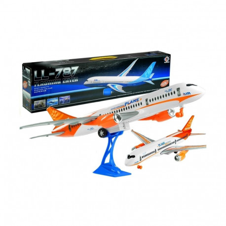 Samolot Pasażerski Biały Friction Podstawka 65 cm