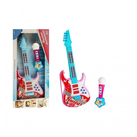 elektrikitarr mikrofon keeled mänguasi roosa