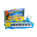Duży Keyboard 37 Klawiszy MP3 + Mikrofon Niebieski