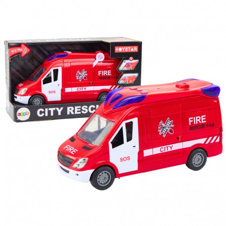 tulekustutusauto punane valgus helid avatavad uksed vedu