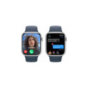 Apple Watch Series 9 Cellular 45mm Silver/Storm Blue Sport Band - S/M
