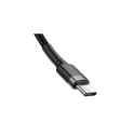 Baseus Type-C - Type-C Cafule Cable PD 2.0 60W, 3A, 2m, Black/ Gray (CATKLF-HG1)