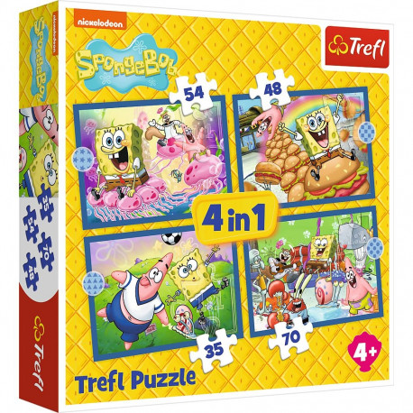 TREFL SPONGEBOB Puslede komplekt 4 in 1  Käsnakalle