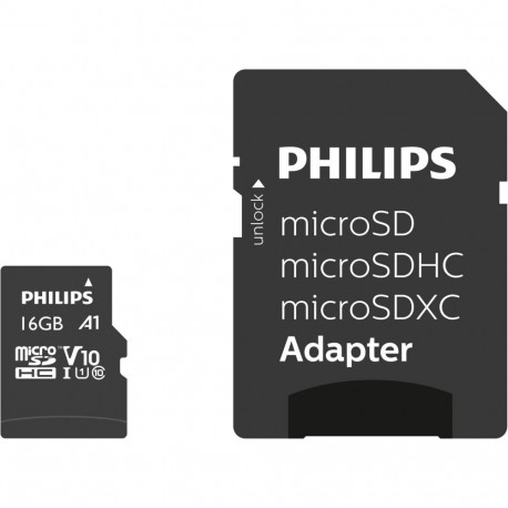 Philips MicroSDHC kaart 16GB Class 10 UHS-I U1 koos adapteriga