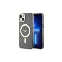 Guess Glitter Gold MagSafe case for iPhone 14 - black