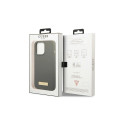 Guess GUHMP13LSPLG iPhone 13 Pro / 13 6.1" grey/grey hard case Silicone Logo Plate MagSafe